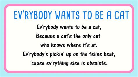 lyrics to everybody wants to be a cat